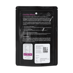 Zewa Feeds Cichlid Bites C5 — back of pack, showing the nutrition panel, 500G pack