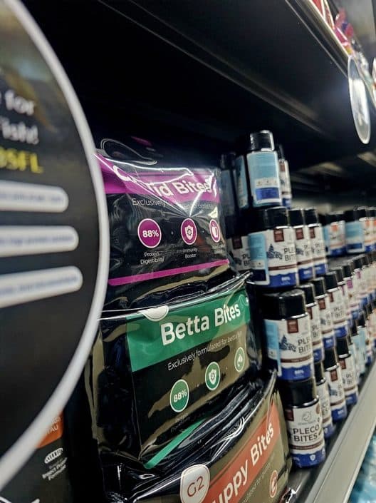 Betta Bites on a retail shelf
